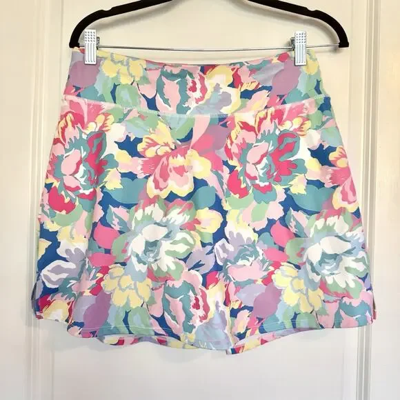 Boston Proper Skirt Skort Womens Sz 6 Pink Floral Lined Mini Retro Tennis Resort - Picture 1 of 16